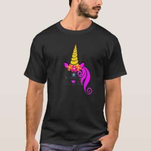 Kätzchen Einhorn Katzenhorn Gesicht Kitten  Katzen T-Shirt