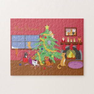 Kätzchen Erste Weihnacht Puzzle