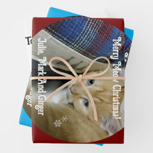 Kätzchen-Foto-Text-Name, ersetzen, Geschenkpapier Set