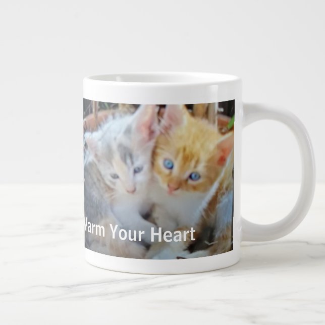 Kätzchen-Foto-Zitat Jumbo-Tasse (Rechts)