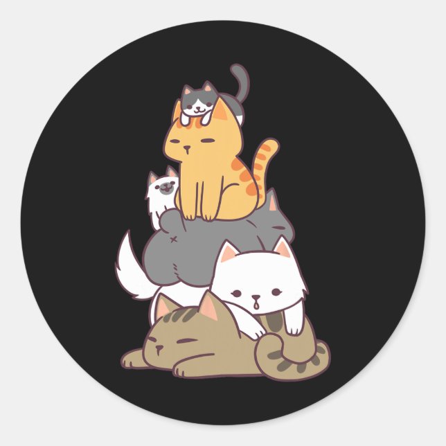 Kätzchen Funny Niedlich Cat Lover Gift T Shi Runder Aufkleber (Vorderseite)