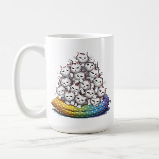 Kätzchen Funny Niedlich Cat Lover Kaffeetasse (Links)