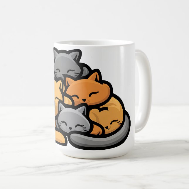 Kätzchen Funny Niedlich Cat Lover Kaffeetasse (VorderseiteRechts)