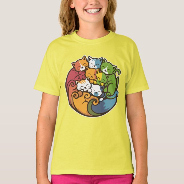 Kätzchen Funny Niedlich Cat Lover T-Shirt (Vorderseite)