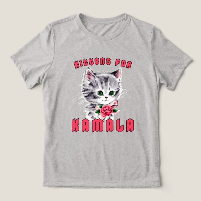 Kätzchen für Kamala Tri-Blend Shirt (Design Vorderseite)