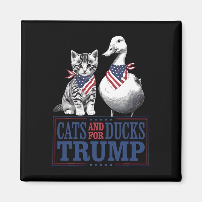 Kätzchen für Trump 2024 Katzen und Enten für Trump Magnet (Vorne)