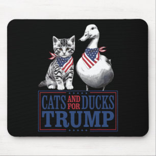 Kätzchen für Trump 2024 Katzen und Enten für Trump Mousepad