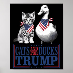 Kätzchen für Trump 2024 Katzen und Enten für Trump Poster