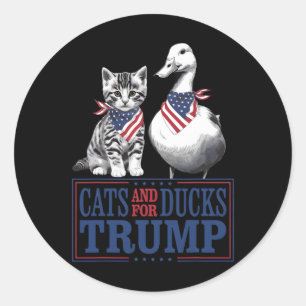 Kätzchen für Trump Katzen und Enten für Trump Vanc Runder Aufkleber