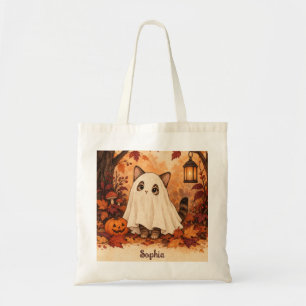 Kätzchen-Geisterkostüm Halloween personalisiert Tragetasche