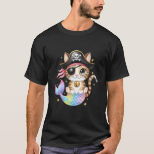 Kätzchen Haustier Besitzer Pirat Meerjungfrau Katz T-Shirt