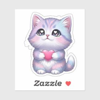 Kätzchen Herz Aufkleber Kawaii Süße Liebe Katze Ca