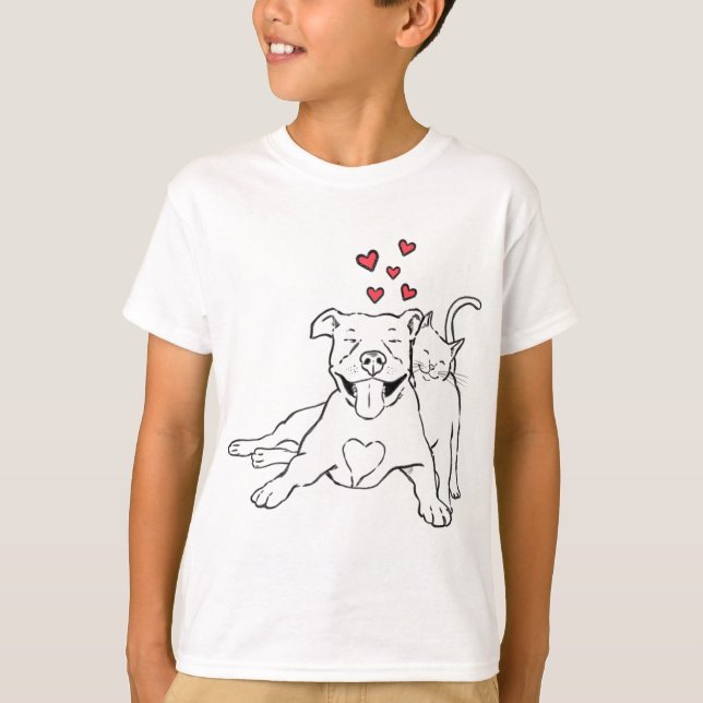 Kätzchen, Hunde und Katze, Pitbull Mo T-Shirt (Vorderseite)