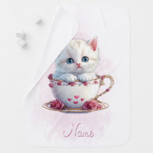 Kätzchen im Cup Pink-Blume Kinderschuh