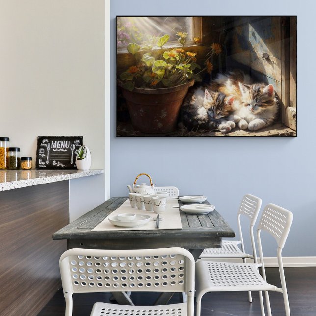 Kätzchen im Garten Ölgemälde mit Schilf Poster (Von Creator hochgeladen)