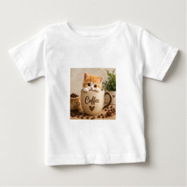 Kätzchen im Kaffeetassen-Anhänger Baby T-shirt