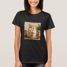 Kätzchen im Kaffeetassen-Anhänger T-Shirt
