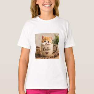 Kätzchen im Kaffeetassen-Anhänger T-Shirt