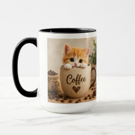 Kätzchen im Kaffeetassen-Anhänger Tasse