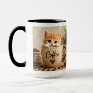 Kätzchen im Kaffeetassen-Anhänger Tasse