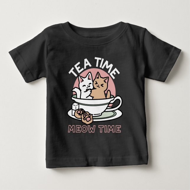 Kätzchen im Pokal knuddeln - Adorable Tea Time Baby T-shirt (Vorderseite)