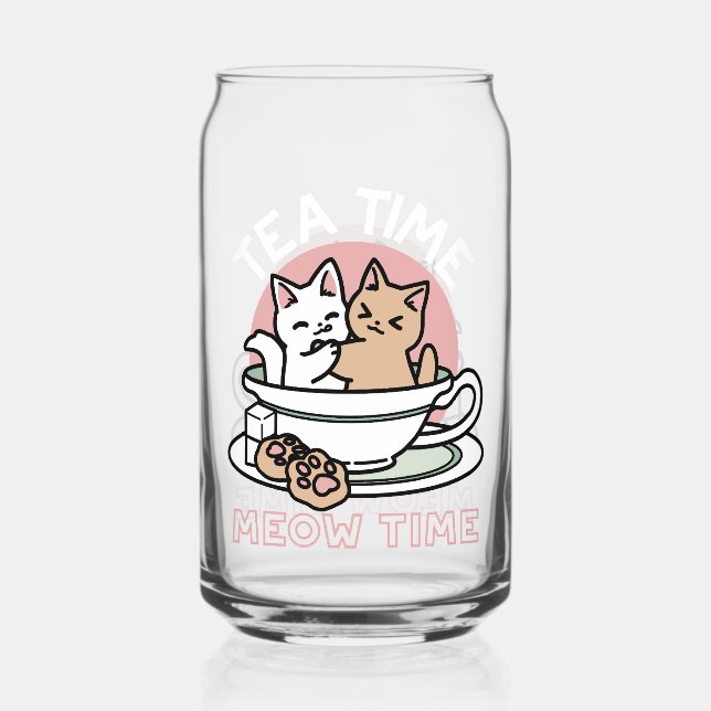 Kätzchen im Pokal knuddeln - Adorable Tea Time Dosenglas (Vorderseite)