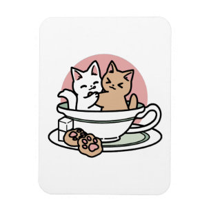 Kätzchen im Pokal knuddeln - Adorable Tea Time Magnet