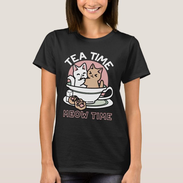 Kätzchen im Pokal knuddeln - Adorable Tea Time T-Shirt (Vorderseite)
