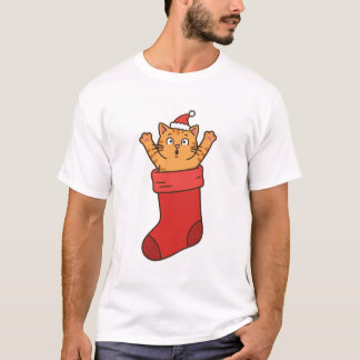 Kätzchen im Weihnachtsstrumpf Überraschung T-Shirt