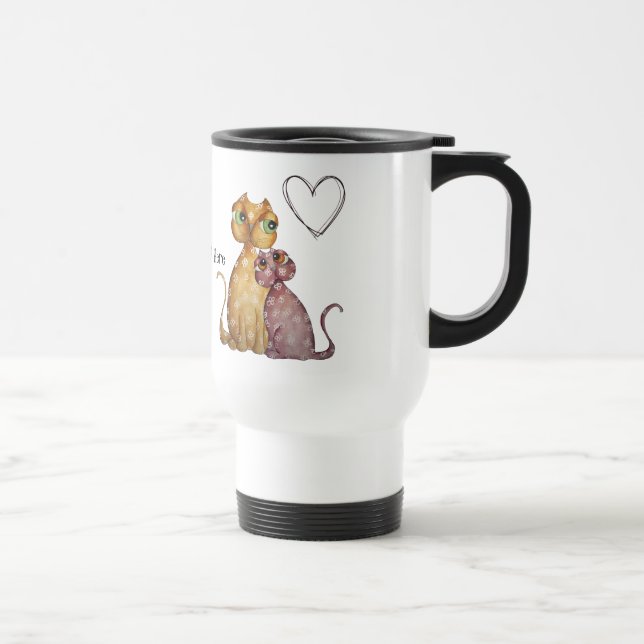 Kätzchen in der Liebe-Reise-Tasse Reisebecher (Rechts)