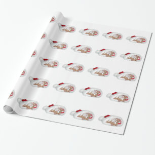 Kätzchen in der Weihnachtsmannmütze Geschenkpapier