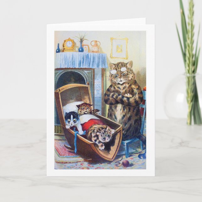 Kätzchen in der Wiege Karte (Vorderseite)