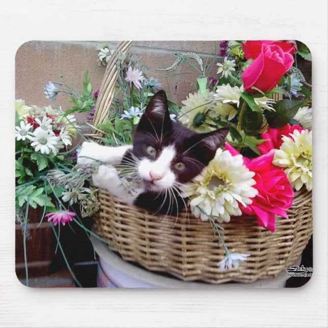 Kätzchen in einem Korb Mousepad (Vorne)