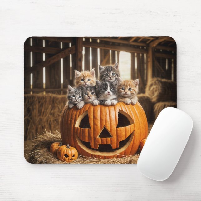Kätzchen in einem Kürbiskeller Mousepad (Mit Mouse)