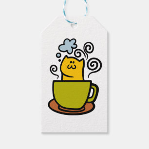 Kätzchen in einer Kaffeetasse Geschenkanhänger