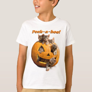 Kätzchen in Jack-o-Lantern T-Shirt