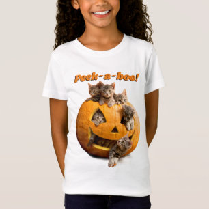 Kätzchen in Jack-o-Lantern T-Shirt
