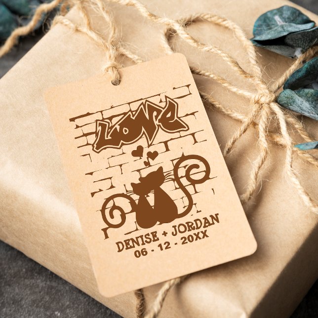 Kätzchen in Liebe auf der Graffiti-Mauer für Hochz Gummistempel (Von Creator hochgeladen)