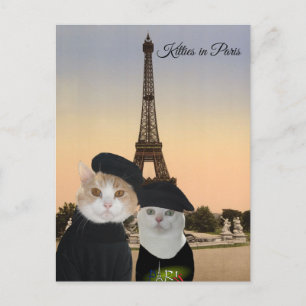 Kätzchen in Paris Postkarte