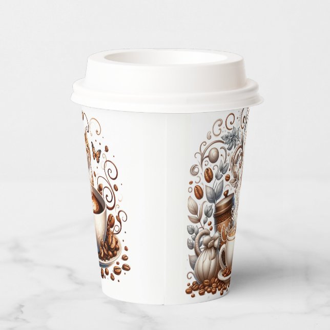 Kätzchen Kaffee Kaffee Cup Whimsikkatze Pappbecher (Rechts)