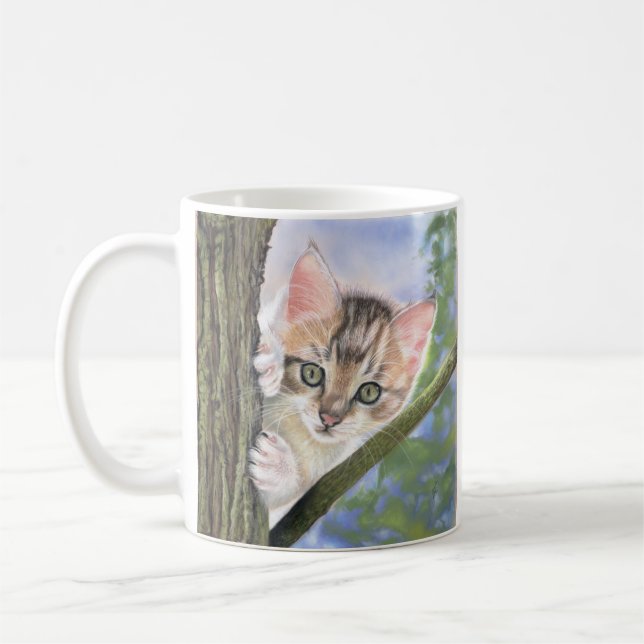 Kätzchen-Kaffee- oder Teetasse (Links)