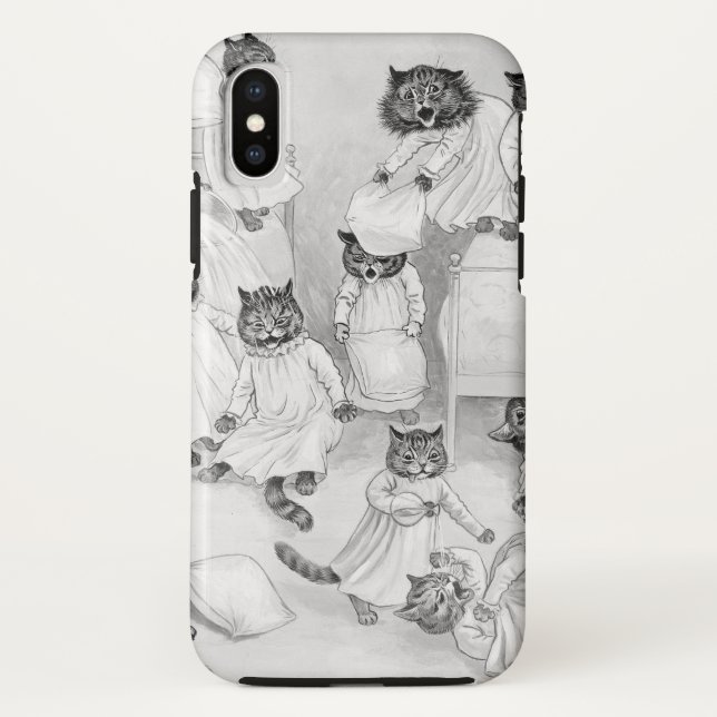Kätzchen-Kampf iphoneX Fall Louis Wain Case-Mate iPhone Hülle (Rückseite)