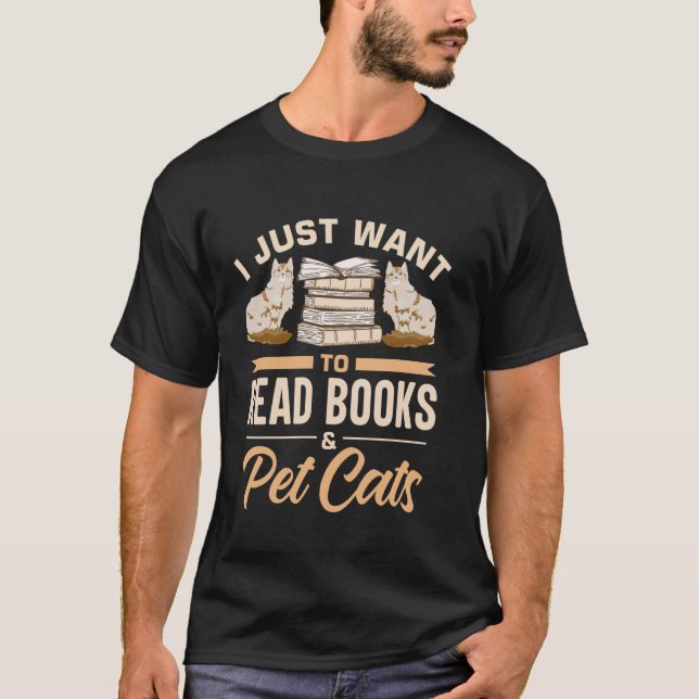 Kätzchen Katze liest Buch T-Shirt (Vorderseite)