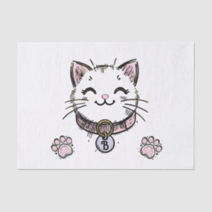Kätzchen Katze Rosa Lila Gold Geburtstagsfeier  Seidenpapier