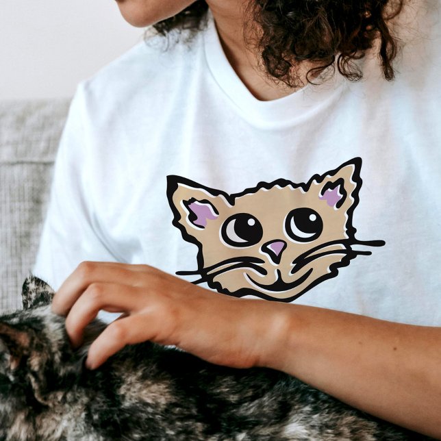 Kätzchen / Katzengesicht niedlicher glücklicher gr T-Shirt (Von Creator hochgeladen)