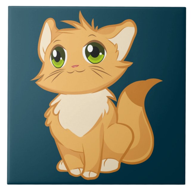 Kätzchen-Keramik Fliese (Vorderseite)