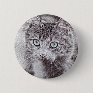 Kätzchen Liebe Niedliche Katzenkatze mit leuchtend Button
