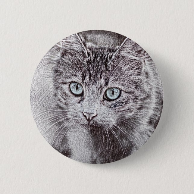 Kätzchen Liebe Niedliche Katzenkatze mit leuchtend Button (Vorderseite)