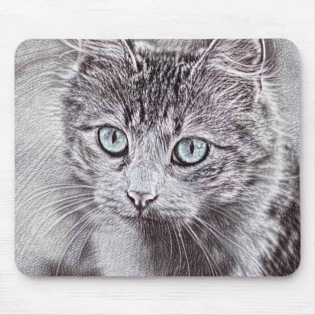 Kätzchen Liebe Niedliche Katzenkatze mit leuchtend Mousepad (Vorne)