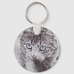 Kätzchen Liebe Niedliche Katzenkatze mit leuchtend Schlüsselanhänger